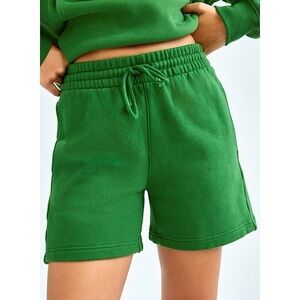 Aritzia Tna Cozy Fleece Mid Rise Mid Thigh Boyfriend Lounge Sweatshorts Sz L